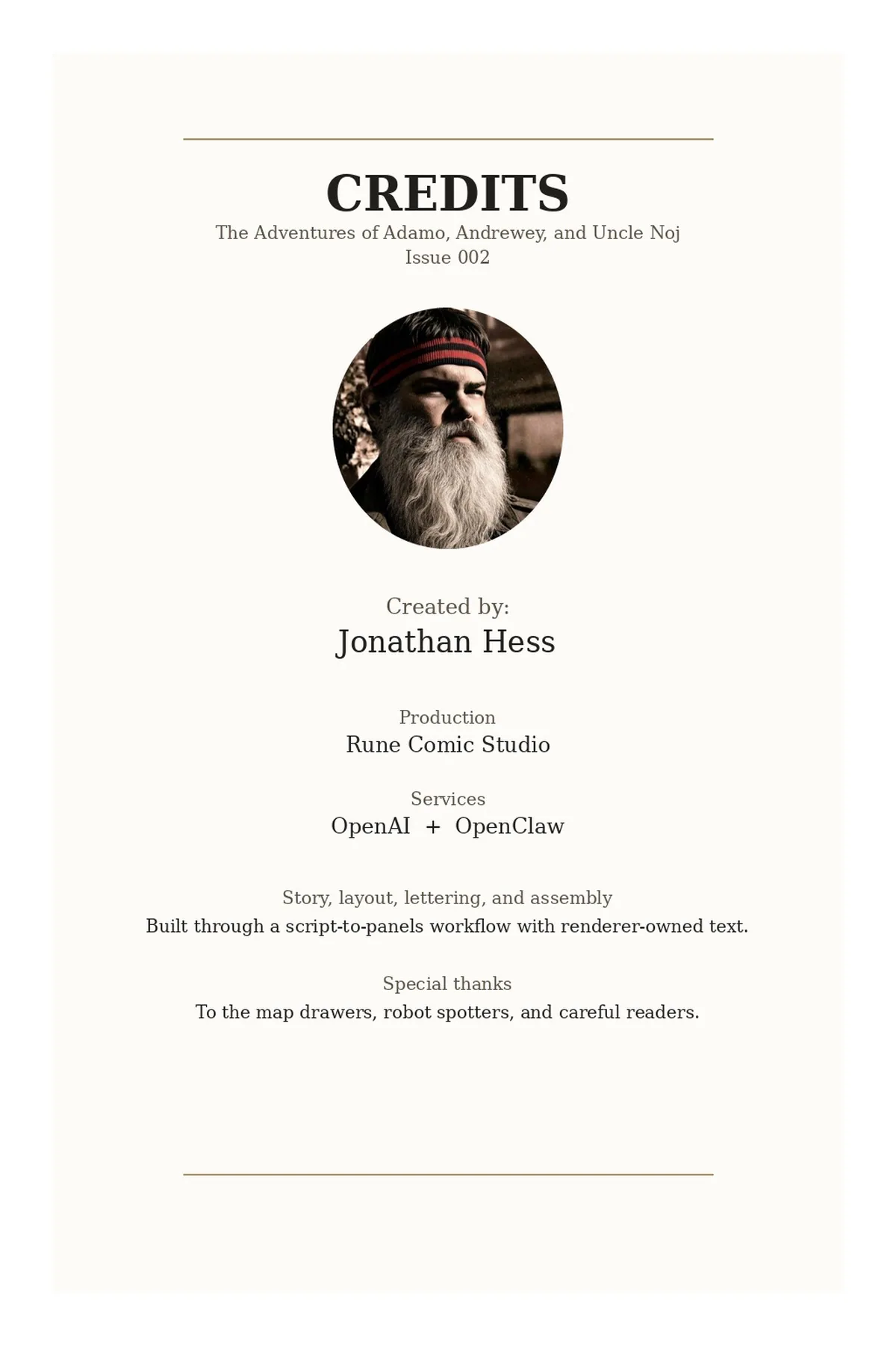 Issue 002 Credits