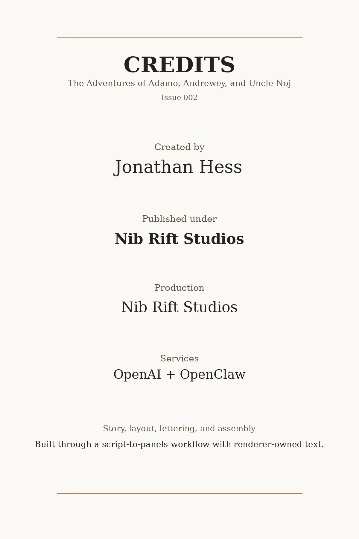 Issue 002 Credits