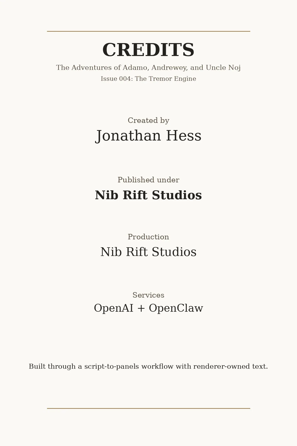 Issue 004 credits